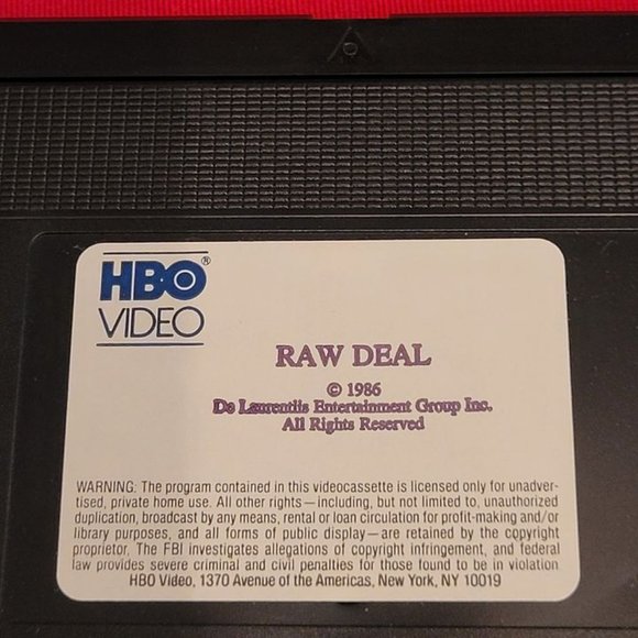VINTAGE 1986 V.H.S. COPY OF RAW DEAL!!! - Picture 3 of 4